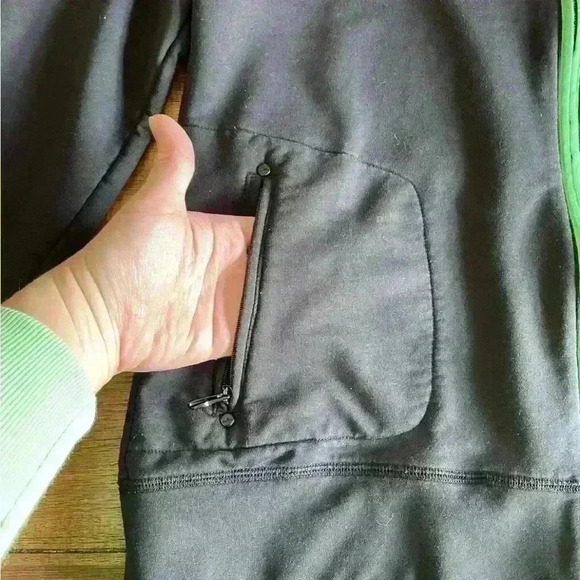 Lauren Ralph Lauren Active Full Zip Jacket Black with Green Trim Size Large - Picture 5 of 13
